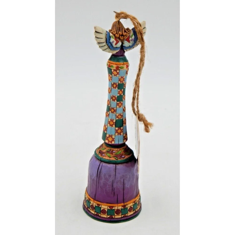 Jim Shore Heartwood Creek Angel Bell 2 AT Ornament 4002419 Brown Hair 2005